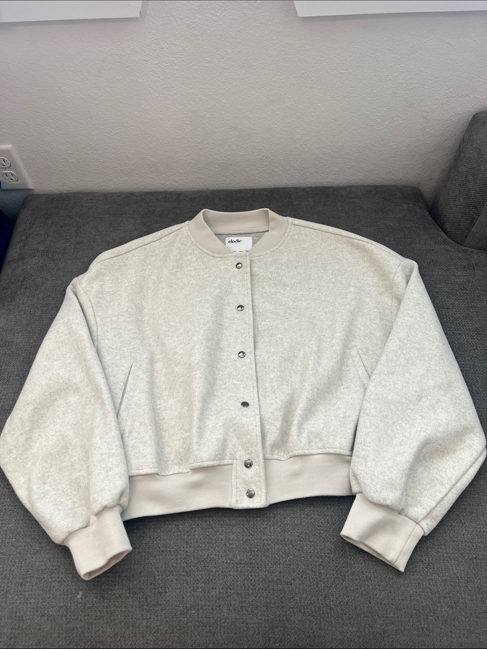Elodie Cream Cropped Bomber Jacket - Picture 1 of 8